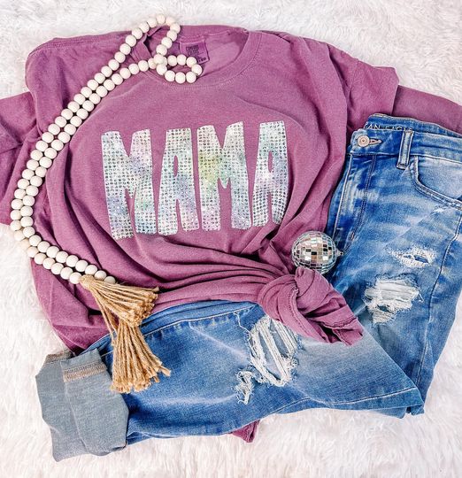 Holographic Sequin Mama Comfort Colors