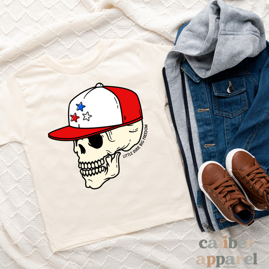 Little Dude, Big Freedom, Boys 4th of July, Hipster, Skull