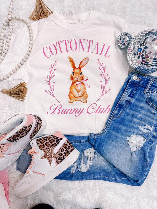 Cottontail Bunny Club Easter Adult Tee