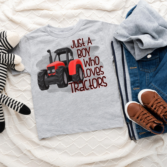 Just a Boy Who Loves Tractors Graphic Tee